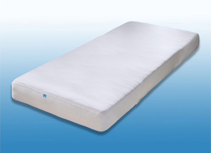 - Klimaregulierender Matratzenschoner für bessere Schlafqualität, in Größe 130 (80/190–200 cm) bis 139 (200/200 cm), in Farbe WEISS Ansicht 1
