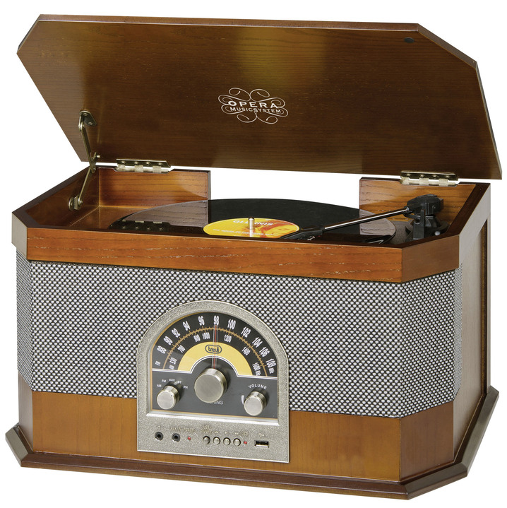 - Trevi TT 1040 BT. Plattenspieler mit FM-Radio, in Farbe BRAUN