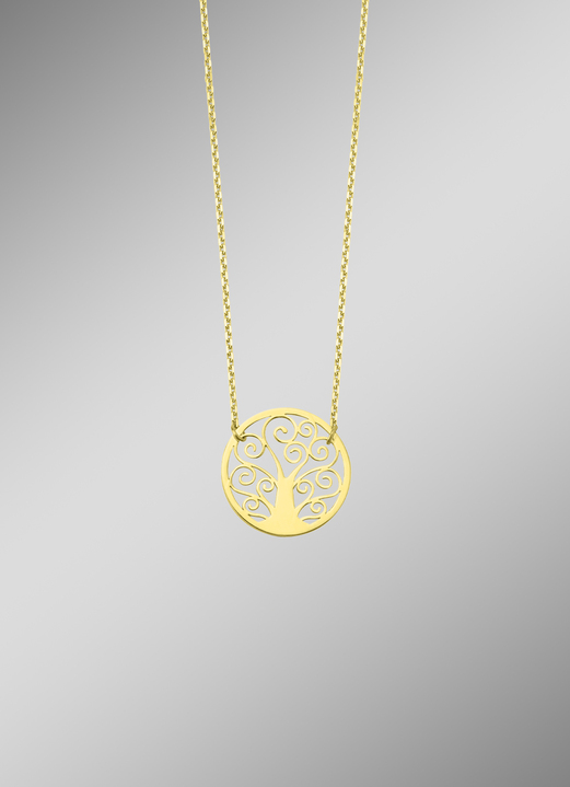 Halsketten - Filigrane Lebensbaum-Halskette aus Gold 585/- fein, in Farbe  Ansicht 1