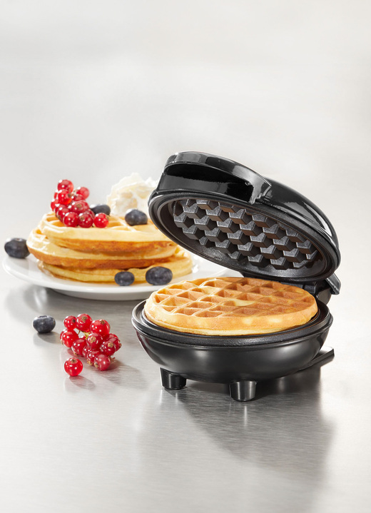 Backen - Mini-Waffeleisen mit Antihaftbeschichtung, in Farbe SCHWARZ