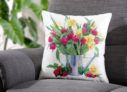 Kissenbezug "Tulpen" mit Reißverschluss