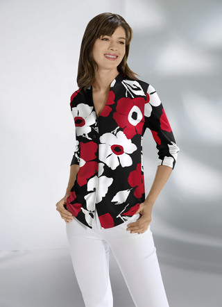 Shirtbluse mit farbbrillantem Inkjet-Druck