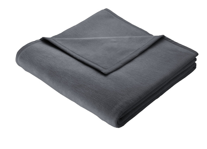 Decken - Hochwertige Schlafdecke mit Veloursband-Einfassung von Borbo, in Größe 185 (100x150 cm) bis 295 (220x240 cm), in Farbe ANTHRAZIT Ansicht 1