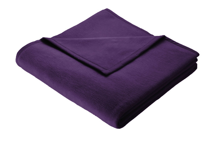 Decken - Hochwertige Schlafdecke mit Veloursband-Einfassung von Borbo, in Größe 185 (100x150 cm) bis 295 (220x240 cm), in Farbe VIOLETT Ansicht 1
