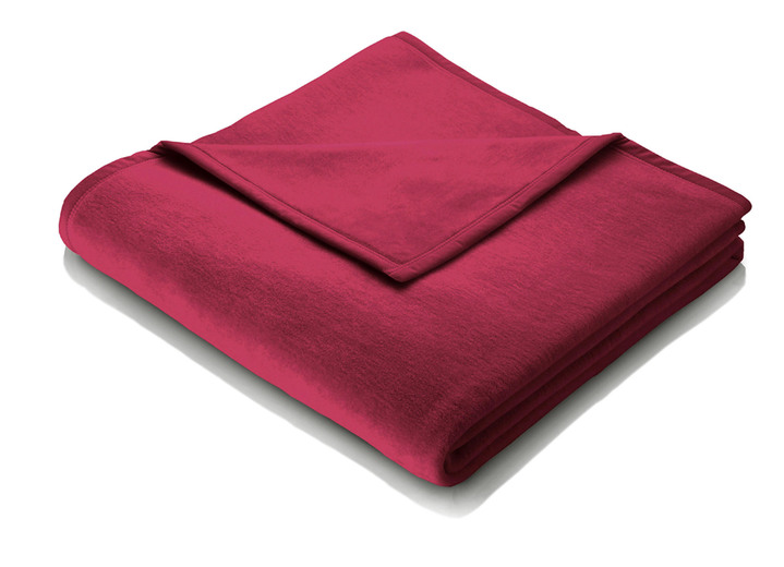 Decken - Hochwertige Schlafdecke mit Veloursband-Einfassung von Borbo, in Größe 185 (100x150 cm) bis 295 (220x240 cm), in Farbe WEINROT Ansicht 1