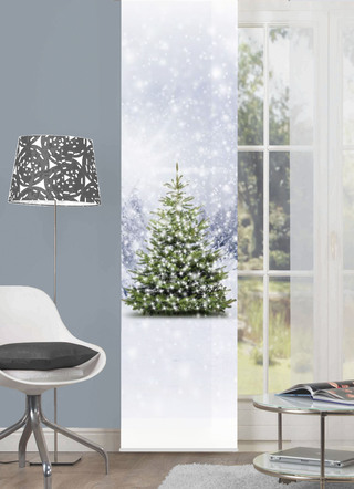 Schiebevorhang mit Weihnachtsbaum-Motiv