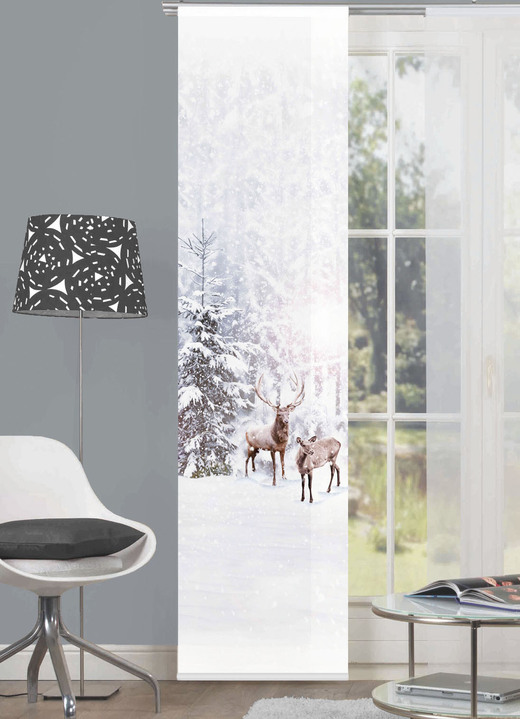 Modern - Schiebevorhang mit winterlichr Landschaft, in Farbe MULTICOLOR Ansicht 1