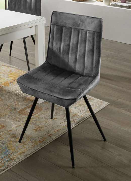Stühle & Sitzbänke - Stühle im 2er-Set mit Stil und Qualität, in Farbe ANTHRAZIT Ansicht 1