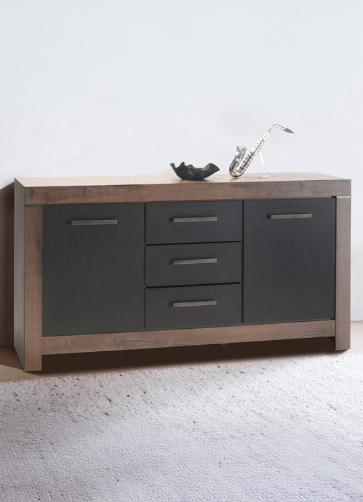 - Faszinierendes Sideboard, in Farbe EICHE-WEISS