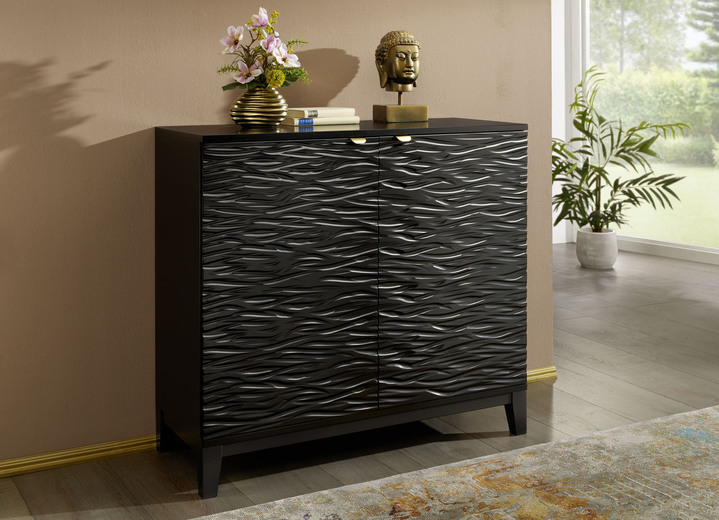 Sideboards - Sideboard mit 3D-Wellendekoration, in Farbe SCHWARZ