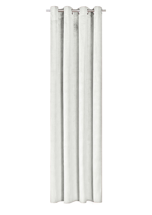 Klassisch - Energiespar-Verdunkelungsschals in Samtoptik, in Größe 364 (H150xB140 cm) bis 436 (H245xB140 cm), in Farbe CREME, in Ausführung Mit Ösen Ansicht 1