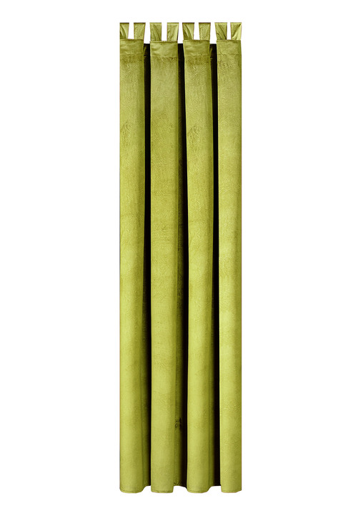 Klassisch - Energiespar-Verdunkelungsschals in Samtoptik, in Größe 364 (H150xB140 cm) bis 436 (H245xB140 cm), in Farbe GRÜN, in Ausführung mit Schlaufen Ansicht 1