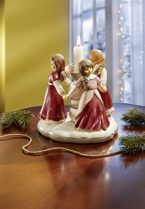 Weihnachten - Kerzenhalter aus dem Hause Goebel, in Farbe BORDEAUX Ansicht 1