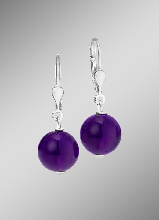 Ohrschmuck - Ohrringe mit echt Amethyst, in Farbe  Ansicht 1