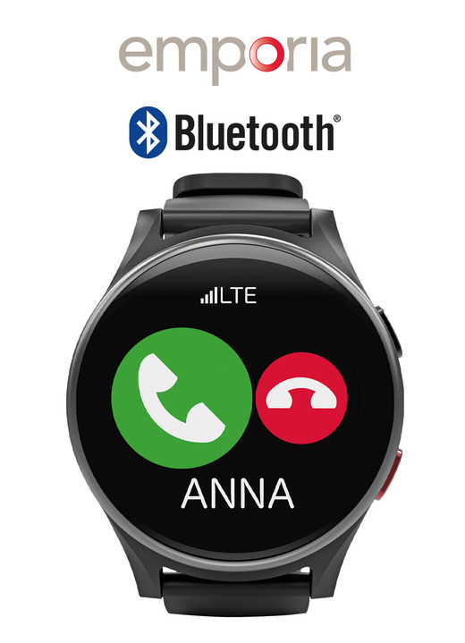 - Smartwatch Emporia Watch-LTE für Erreichbarkeit und Sicherheit am Handgelenk, in Farbe SCHWARZ Ansicht 1