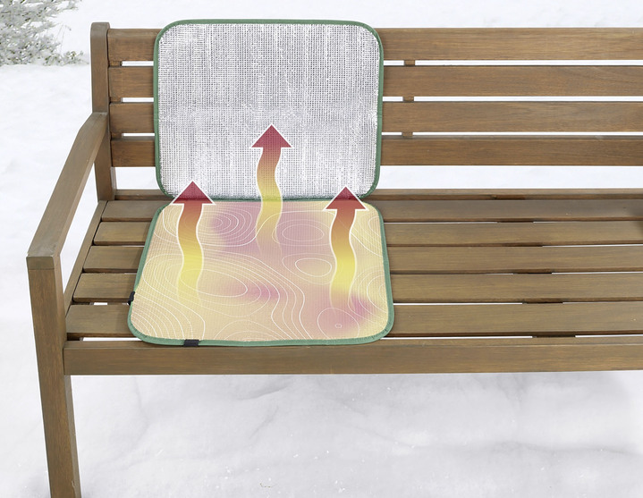Sitzhilfen - Thermo Sitz- und Rückenkissen XL, in Farbe SILBER-GRÜN Ansicht 1