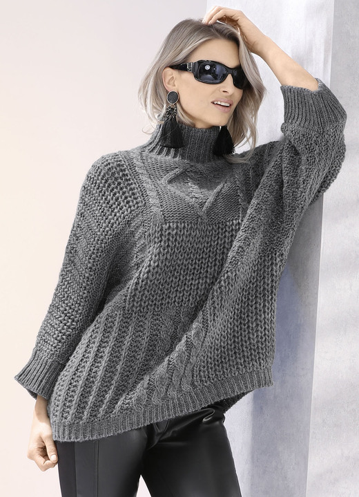 Basics - Pullover mit Alpaka-Anteil Basics - Pullover mit Alpaka-Anteil, in Größe L(44/46) bis XS(32/34), in Farbe GRAFIT MELIERT