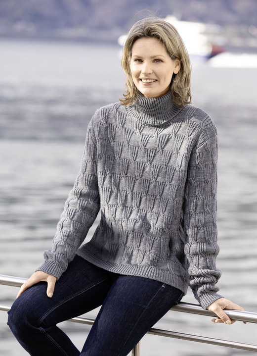 Basics - Pullover mit Alpaka-Anteil, in Größe L(44/46) bis XS(32/34), in Farbe GRAU MELIERT Ansicht 1