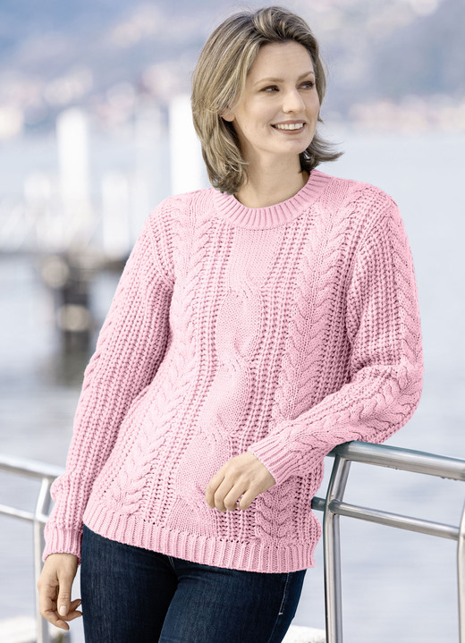 Basics - Pullover in Grobstrick, in Größe 034 bis 050, in Farbe ROSÉ Ansicht 1