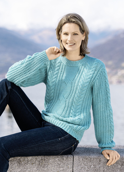 Basics - Pullover in Grobstrick, in Größe 034 bis 050, in Farbe MINT Ansicht 1