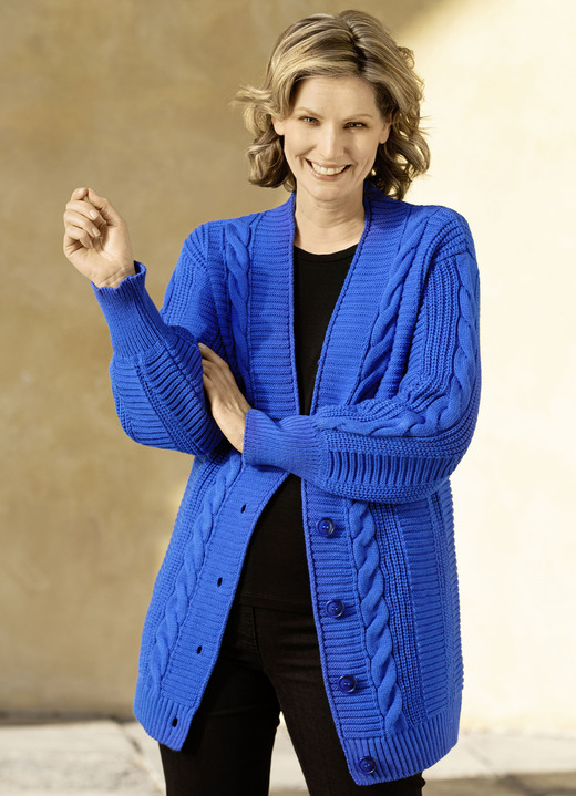 Basics - Strickjacke in Strukturmix Basics - Strickjacke in Strukturmix, in Größe 036 bis 052, in Farbe ROYALBLAU