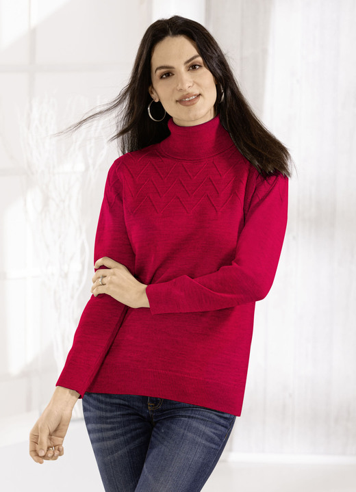Basics - Pullover mit Schurwolle, in Größe 036 bis 052, in Farbe ROT Ansicht 1