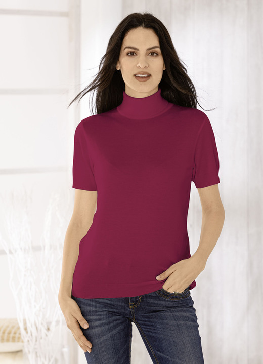 Basics - Pulli in edel glänzender Qualität, in Größe 036 bis 052, in Farbe ROT Ansicht 1