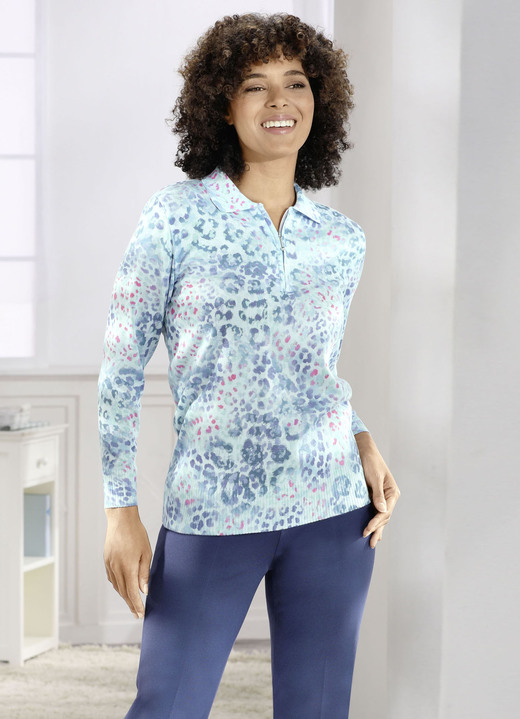 Pullover & Strickmode - Pullover in weich fließender Qualität Pullover & Strickmode - Pullover in weich fließender Qualität, in Größe 036 bis 052, in Farbe EISBLAU-MULTICOLOR
