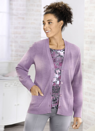 Strickjacke in Strukturmix