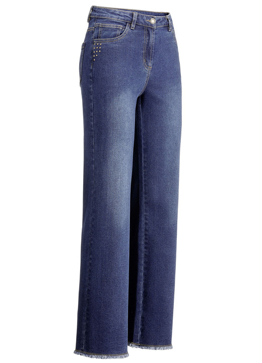 Jeans - Jeans mit angesagtem Fransensaum, in Größe 017 bis 050, in Farbe DUNKELBLAU Ansicht 1