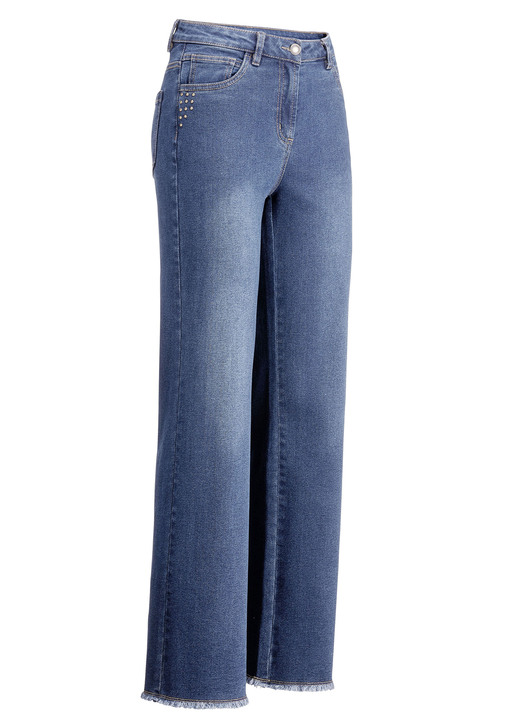 Jeans - Jeans mit angesagtem Fransensaum, in Größe 017 bis 050, in Farbe JEANSBLAU Ansicht 1