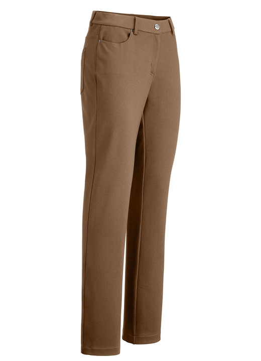 Hosen mit Knopf- und Reißverschluss - Hose mit sportivem Chic, in Größe 017 bis 092, in Farbe COGNAC Ansicht 1