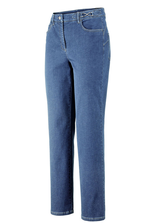 - Hochelastische, figurformende Jeans, in Größe 018 bis 235, in Farbe JEANSBLAU Ansicht 1