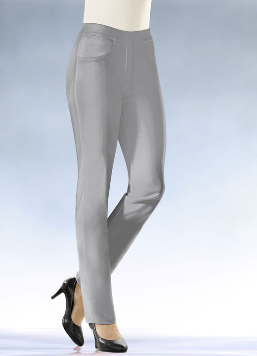 Hosen in Schlupfform - Soft-Stretch-Hose in komfortabler Schlupfform, in Größe 017 bis 052, in Farbe MITTELGRAU Ansicht 1