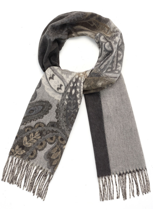 - Schal mit Paisleydessin, in Farbe HELLGRAU-ANTHRAZIT-BUNT Ansicht 1