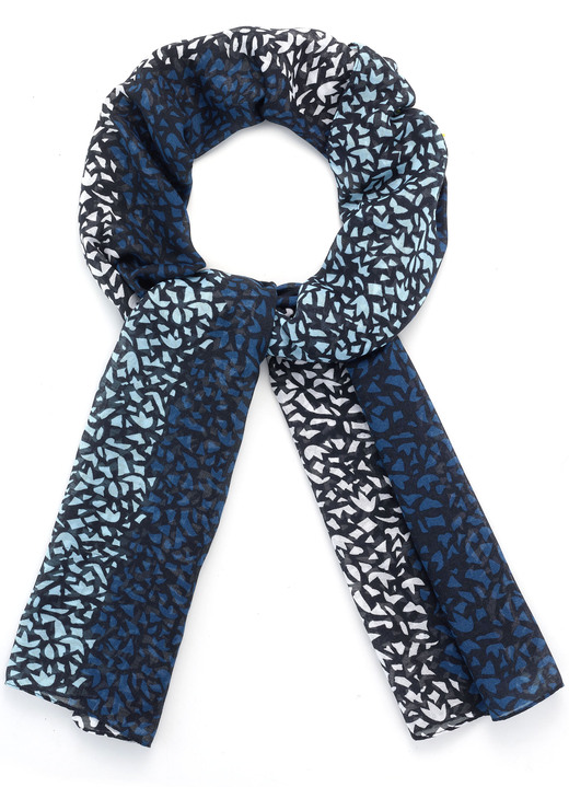 - Schal mit Fantasiedessin, in Farbe PETROL-BLEU-BUNT Ansicht 1