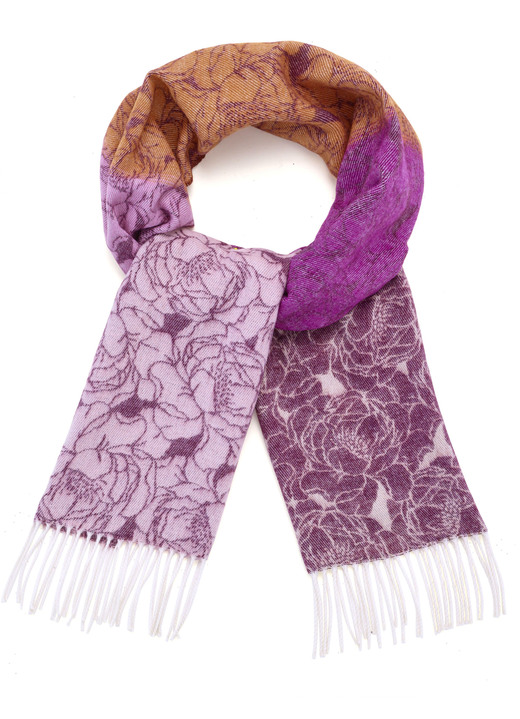 - Schal mit Fantasieblüten, in Farbe BEERE-ROSÉ-ECRU-BUNT Ansicht 1