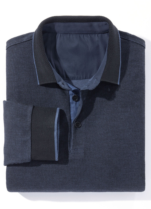 Shirts - Poloshirt in 3 Farben, in Größe 046 bis 062, in Farbe MARINE Ansicht 1