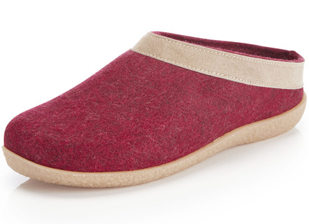 Laurina Wollfilz-Pantoffel mit Velours-Besatz