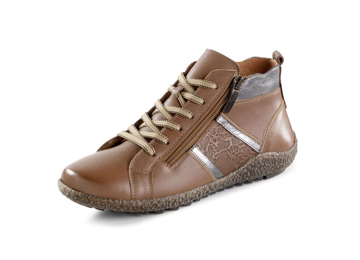 Stiefel & Stiefeletten - ELENA EDEN, bequeme Damen-Boots, Weite G, mit herausnehmbarem Fußbett, in Größe 035 bis 042, in Farbe BRAUN-ALTSILBER Ansicht 1