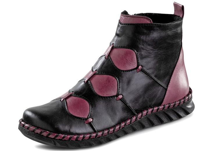 Stiefel & Stiefeletten - Gemini Bootie aus dezent schattiertem Rind-Nappaleder, in Größe 036 bis 042, in Farbe SCHWARZ-BORDEAUX Ansicht 1