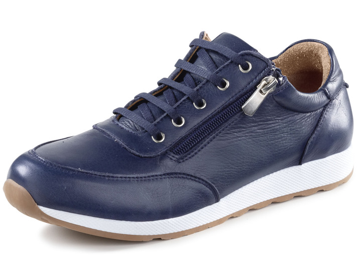 - Andrea Conti Schnür-Sneaker  aus weichem Nappaleder, in Größe 036 bis 042, in Farbe MARINE Ansicht 1
