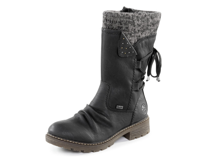 - Rieker Stiefel in Knitteroptik, in Größe 036 bis 042, in Farbe SCHWARZ-GRAU Ansicht 1