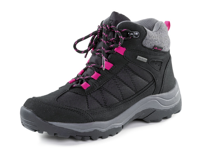 - Schnür-Bootie mit Klimamembrane, in Größe 036 bis 043, in Farbe SCHWARZ-GRAU-PINK Ansicht 1
