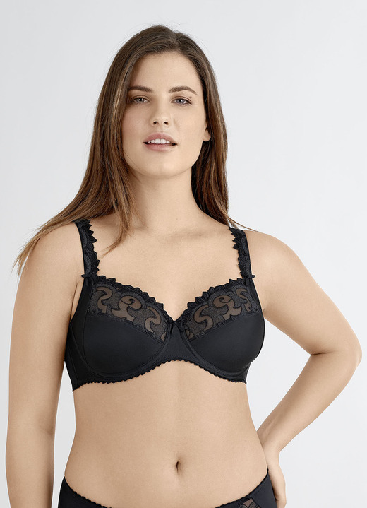 BH mit Formbügel - Felina Bügel-BH mit Tüllstickerei, in Größe 075 bis 100, in Cup C, in Farbe SCHWARZ Ansicht 1