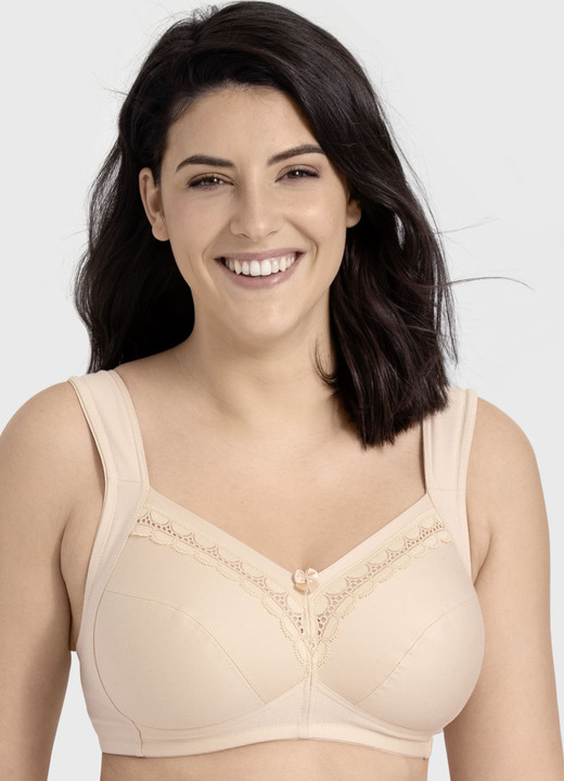 BH ohne Formbügel - Miss Mary BH mit Baumwolle, in Größe 075 bis 105, in Cup G, in Farbe BEIGE