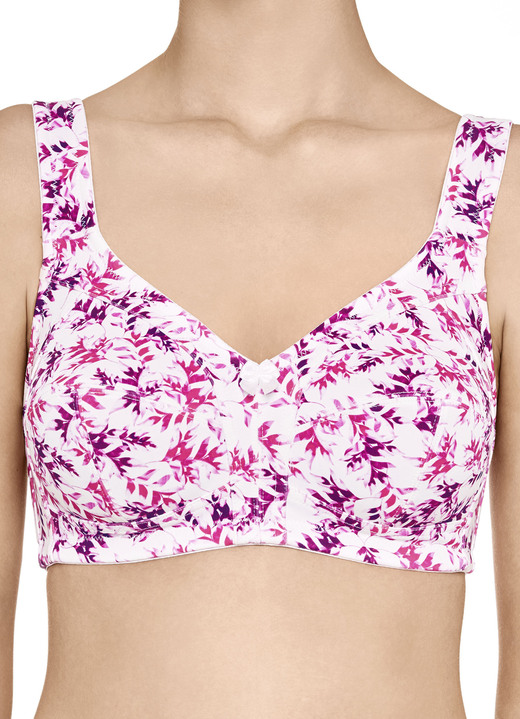 BH ohne Formbügel - Susa BH mit verstärktem Rückteil, in Größe 080 bis 120, in Cup G, in Farbe ECRU-PINK