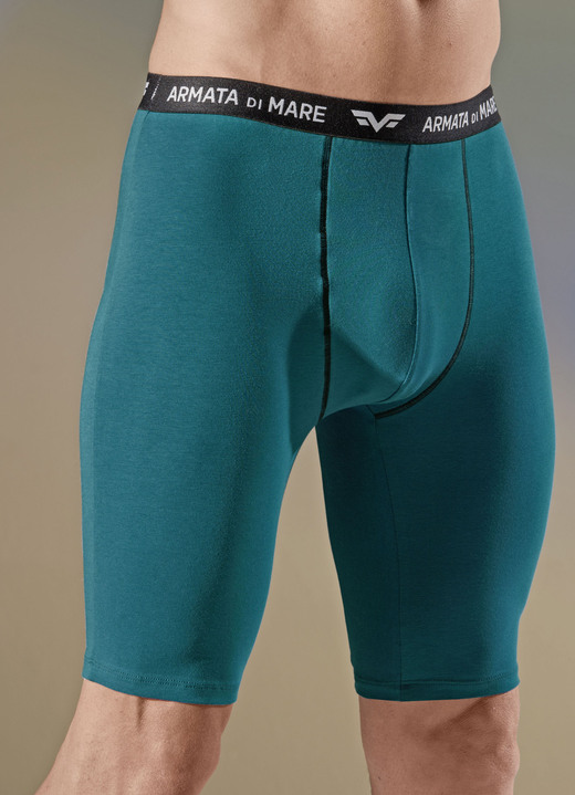 Pants & Boxershorts - Dreierpack Longpants mit Elastikbund, in Größe 004 bis 010, in Farbe 2X PETROL, 1X BORDEAUX