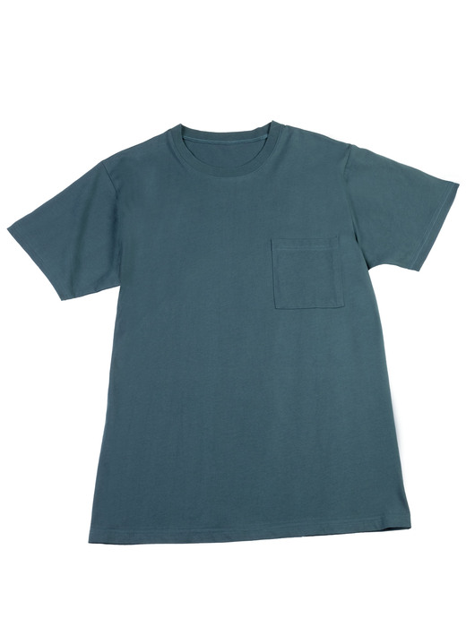 Herrenwäsche - Zweierpack Shirts mit Brusttasche, in Größe L bis XXL, in Farbe 1X PETROL, 1X SCHWARZ Ansicht 1