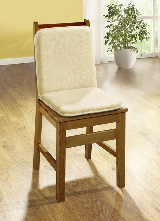 Wohnaccessoires - Sitzkissen mit Rücken aus reiner Schurwolle, in Farbe NATUR Ansicht 1